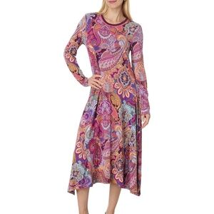 NWT Johnny Was The Janie Favorite Long Sleeve Asymmetric Knit Dress